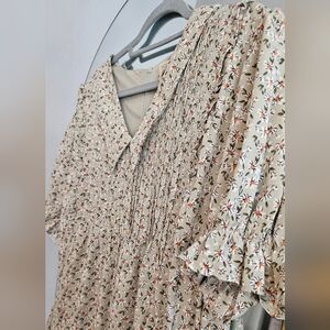 Sage Green Floral Dress Blouse (2xl)